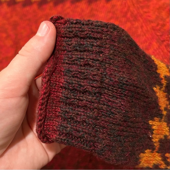 Erika & Co Orange Brown Colorblock Houndstooth Sweater Sz XL Y2K Fall - Picture 6 of 9